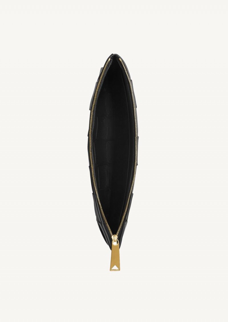 Black Intreccio pattern clutch bag