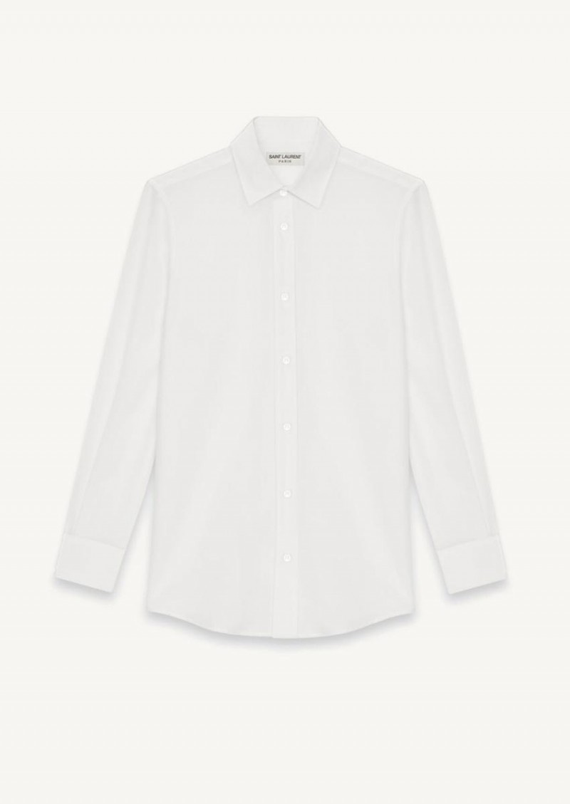 White silk crepe shirt
