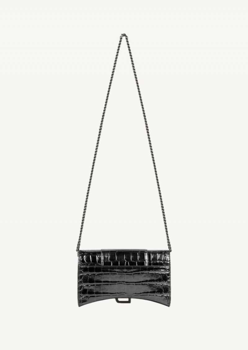 Portefeuille Avec Chaîne Hourglass en noir