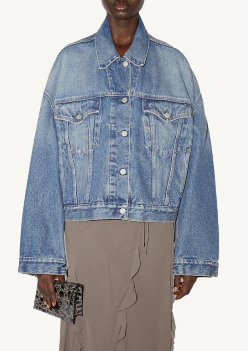 Veste en jean ample bleu moyen