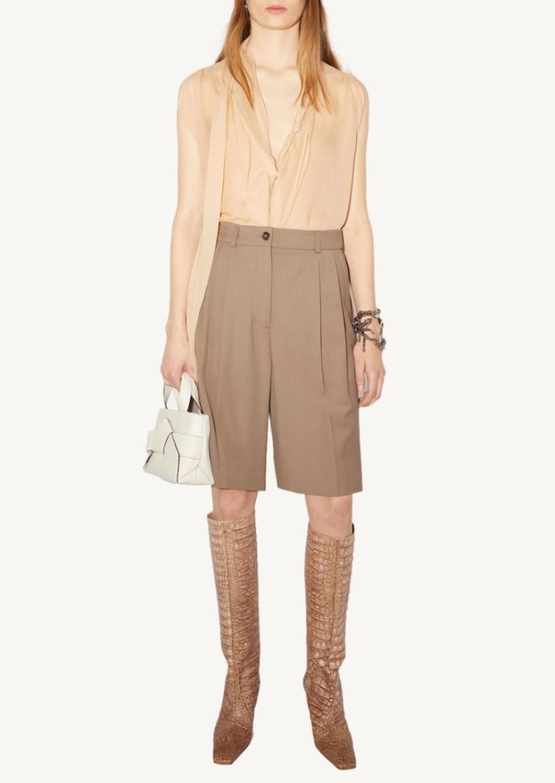 Taupe grey tailored shorts