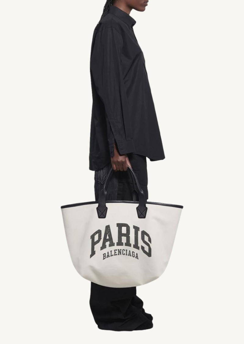 Cities Paris Jumbo Shopping Bag Large Beige and Black