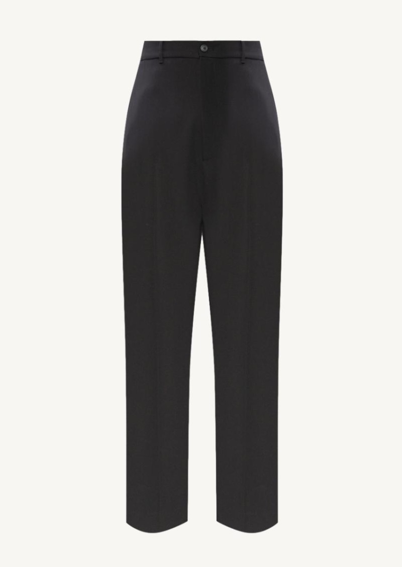 Black pleat front trousers