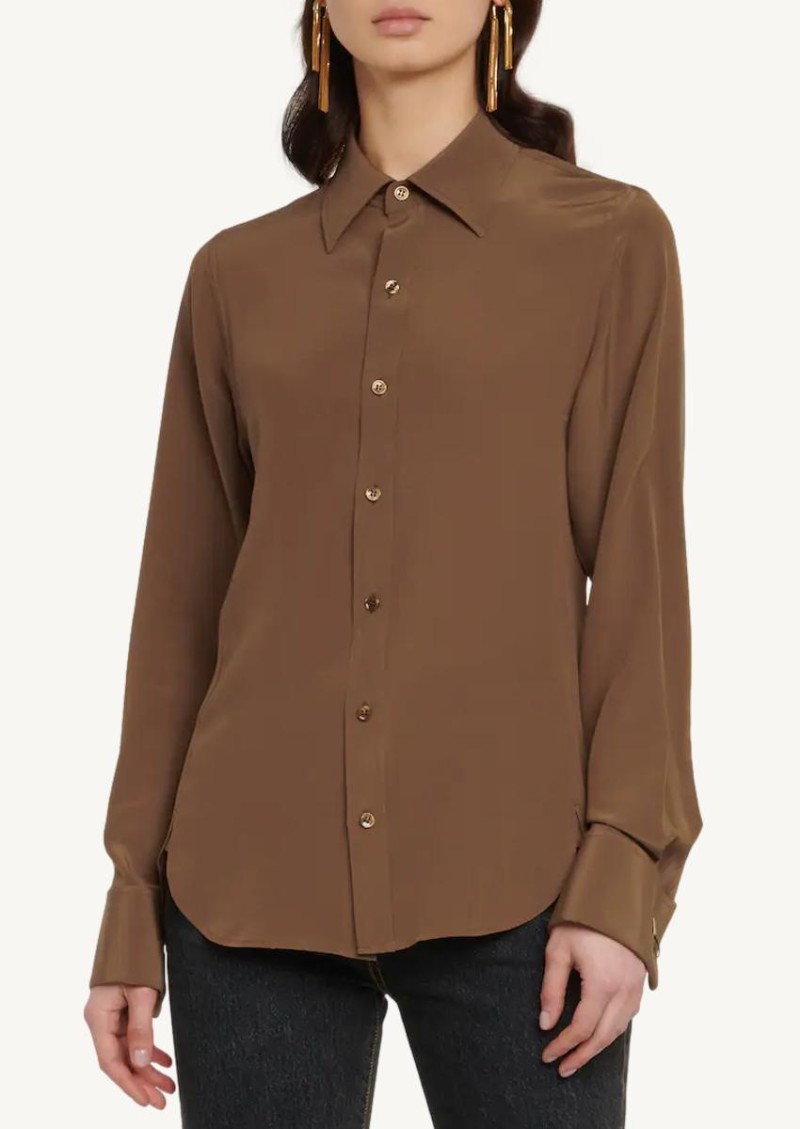 Chemise ajustée marron glacé