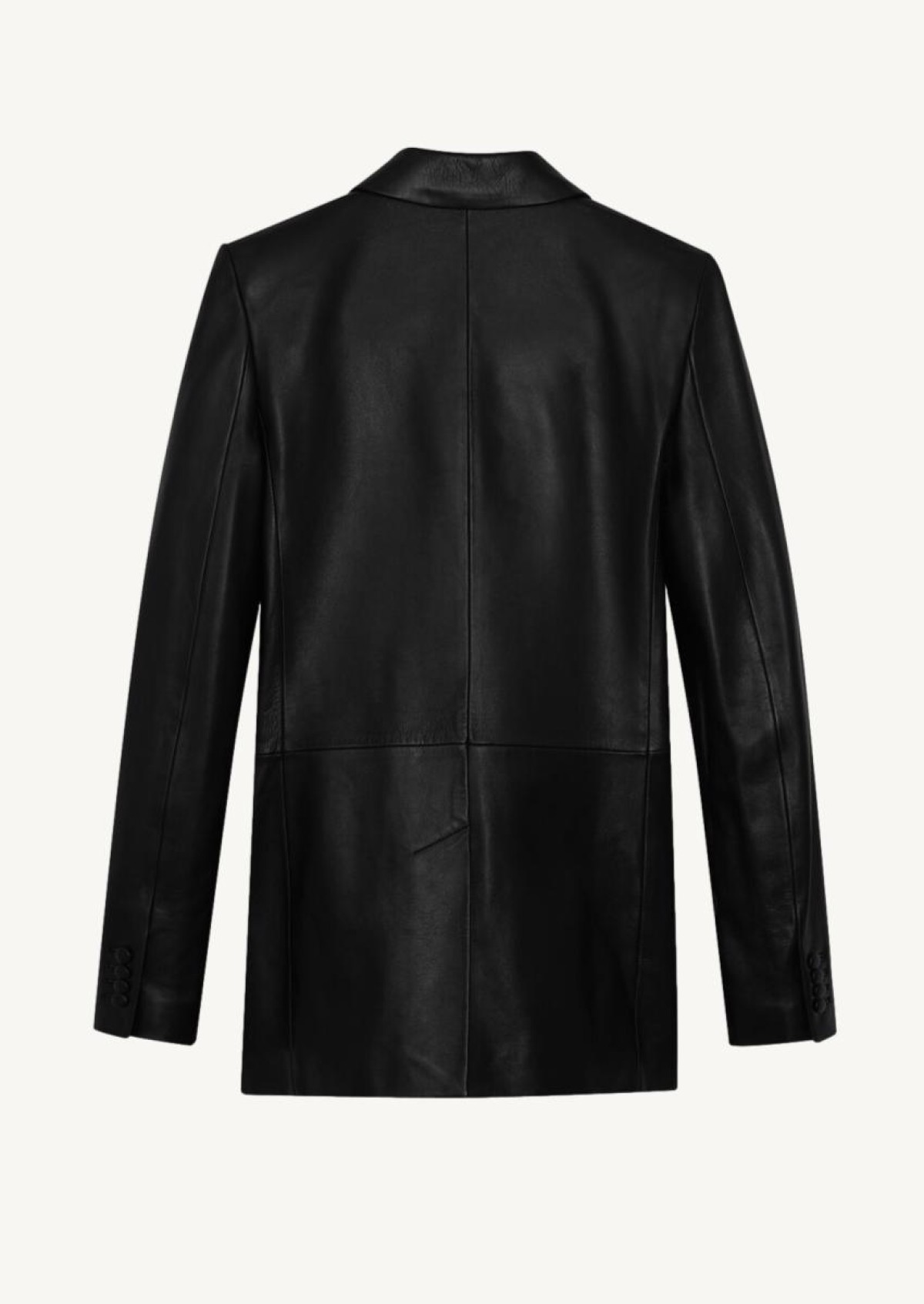 Black leather suit jacket