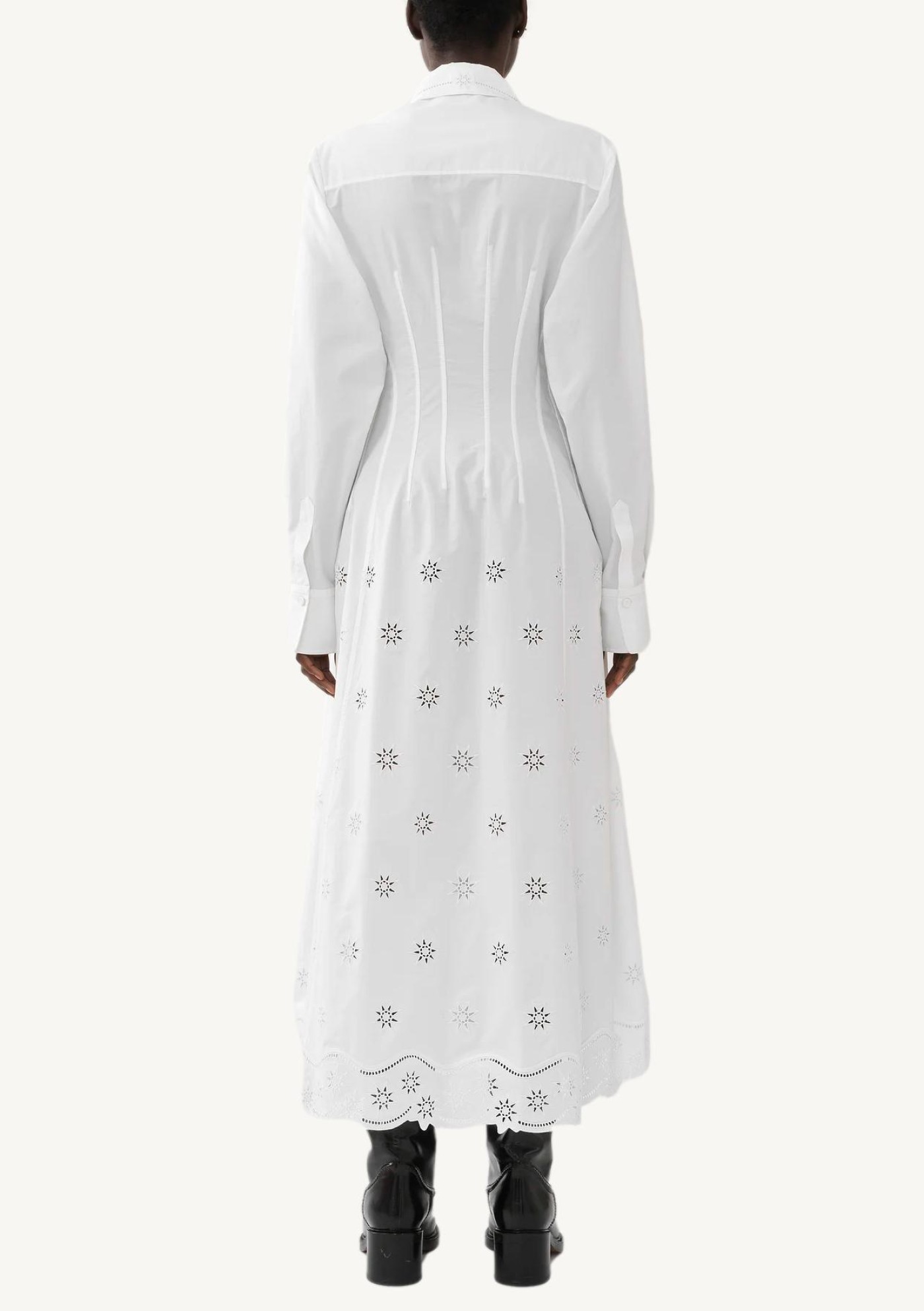 White long corset shirt dress