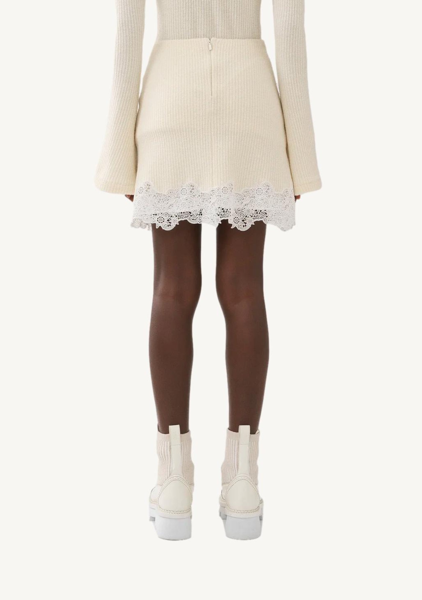 Eden White Flared mini skirt