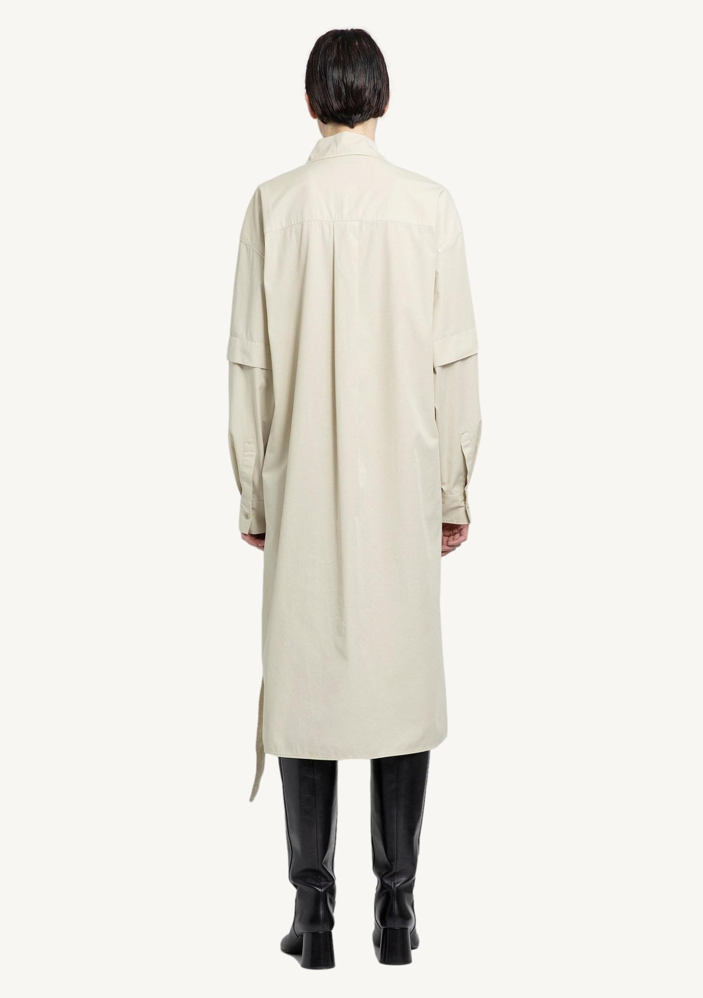 Two pocket shirt dress overcast grey