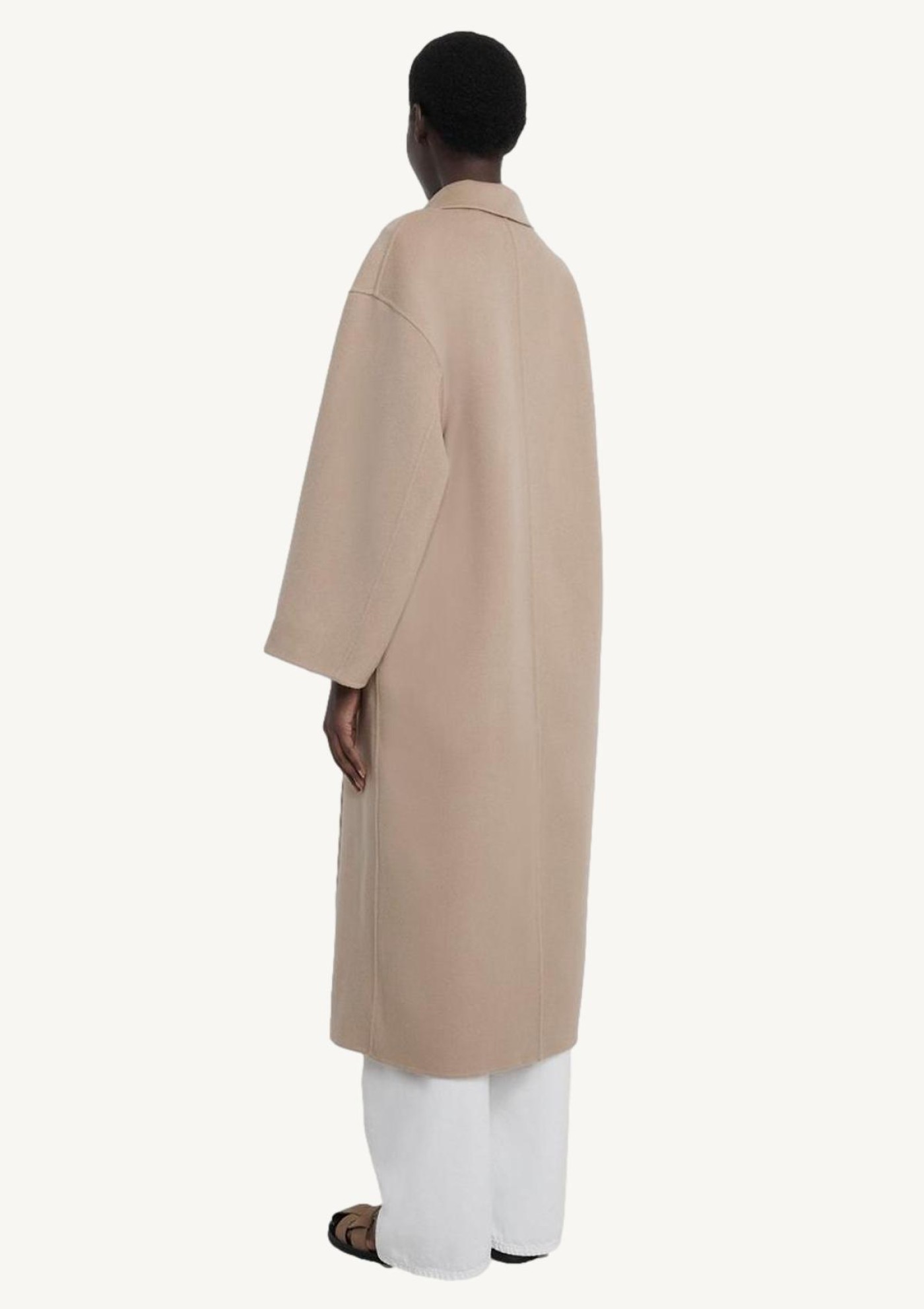 Borneo coat in beige wool and cashmere