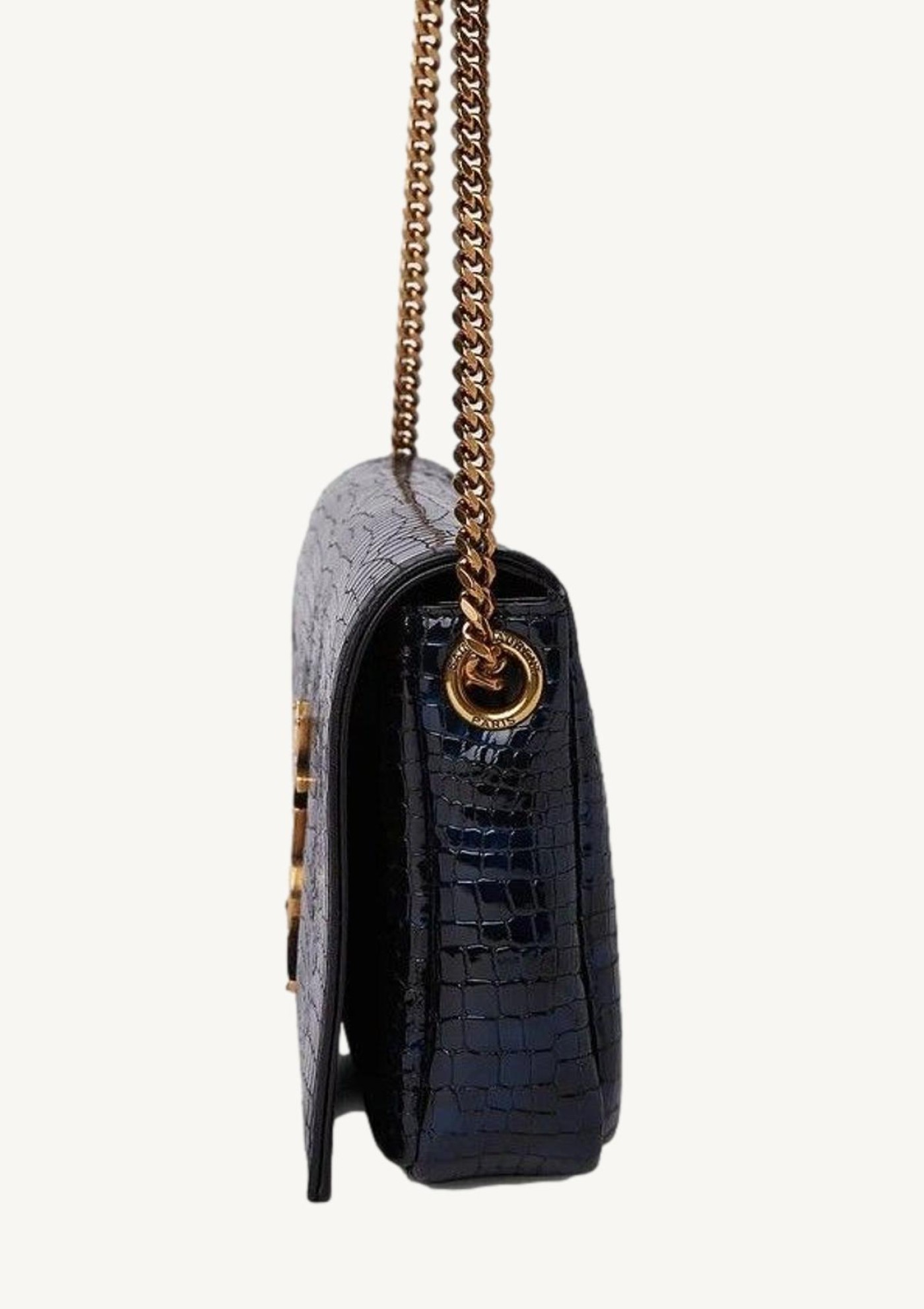 Sac Kate croco noir et bleu