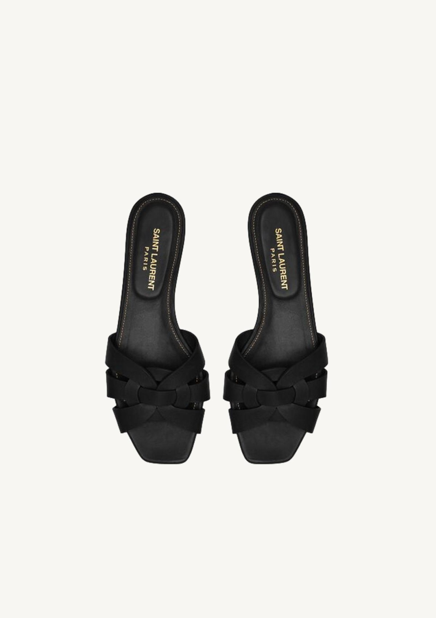 Tribute black smooth leather mules