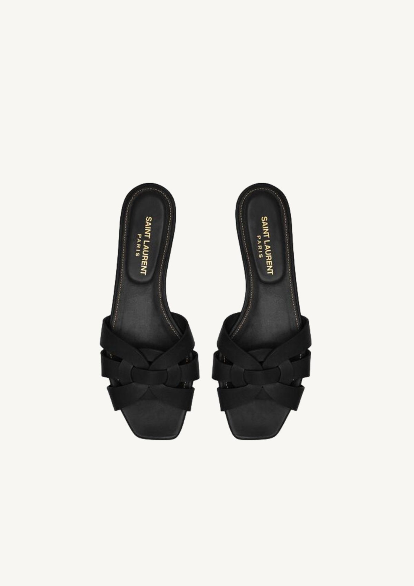 Tribute black smooth leather mules