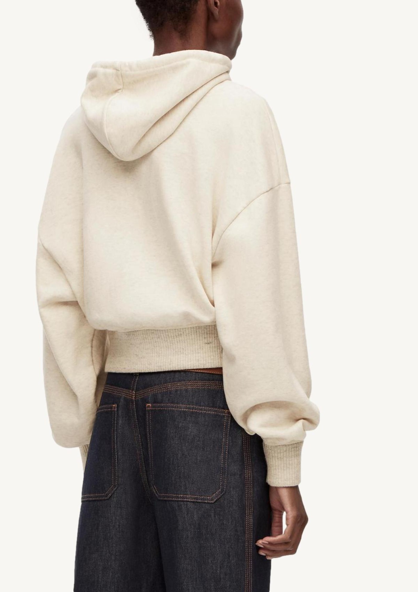 Sweat à capuche avec patch en cuir Oat Anagram en coton