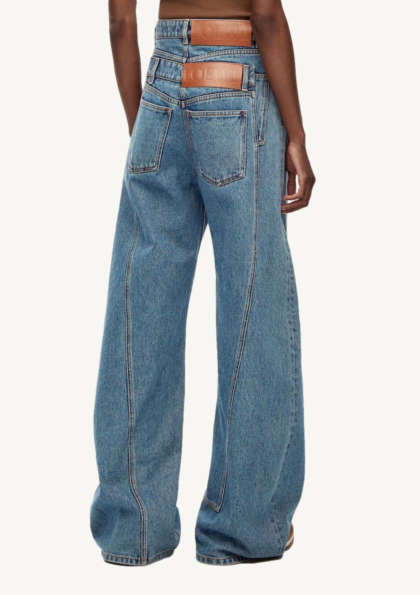 Jean trompe l'oeil en denim mid blue