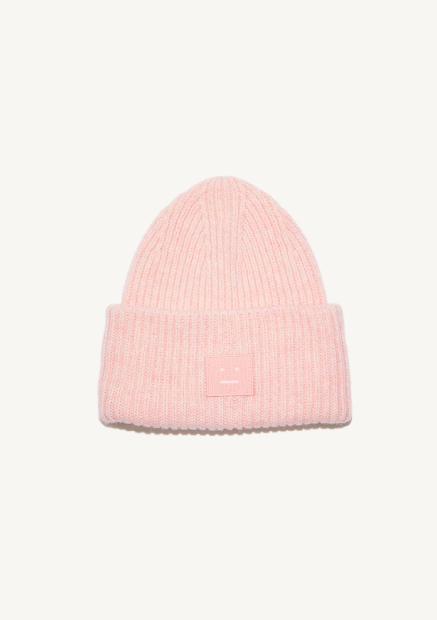 Bonnet en maille avec patch Face rose