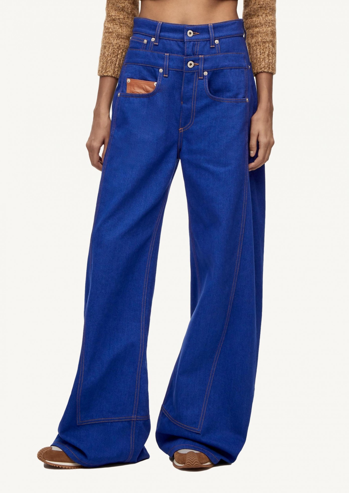 Trompe l'oeil jeans in denim