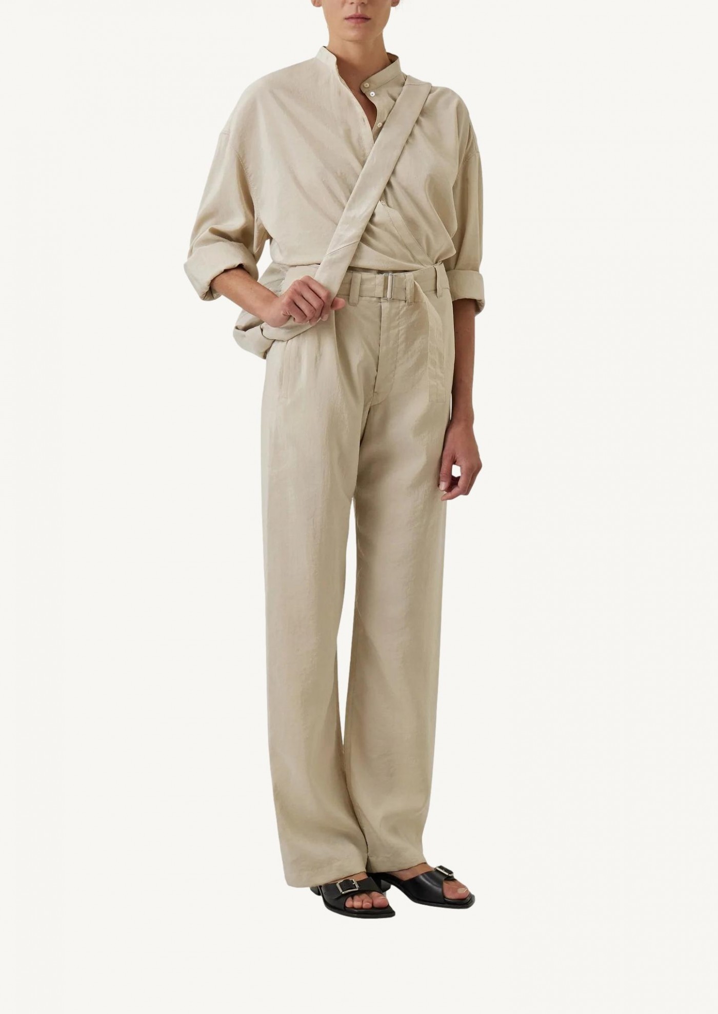 PANTALON CEINTURÉ SOUPLE DRY SILK MASTIC DUSTY
