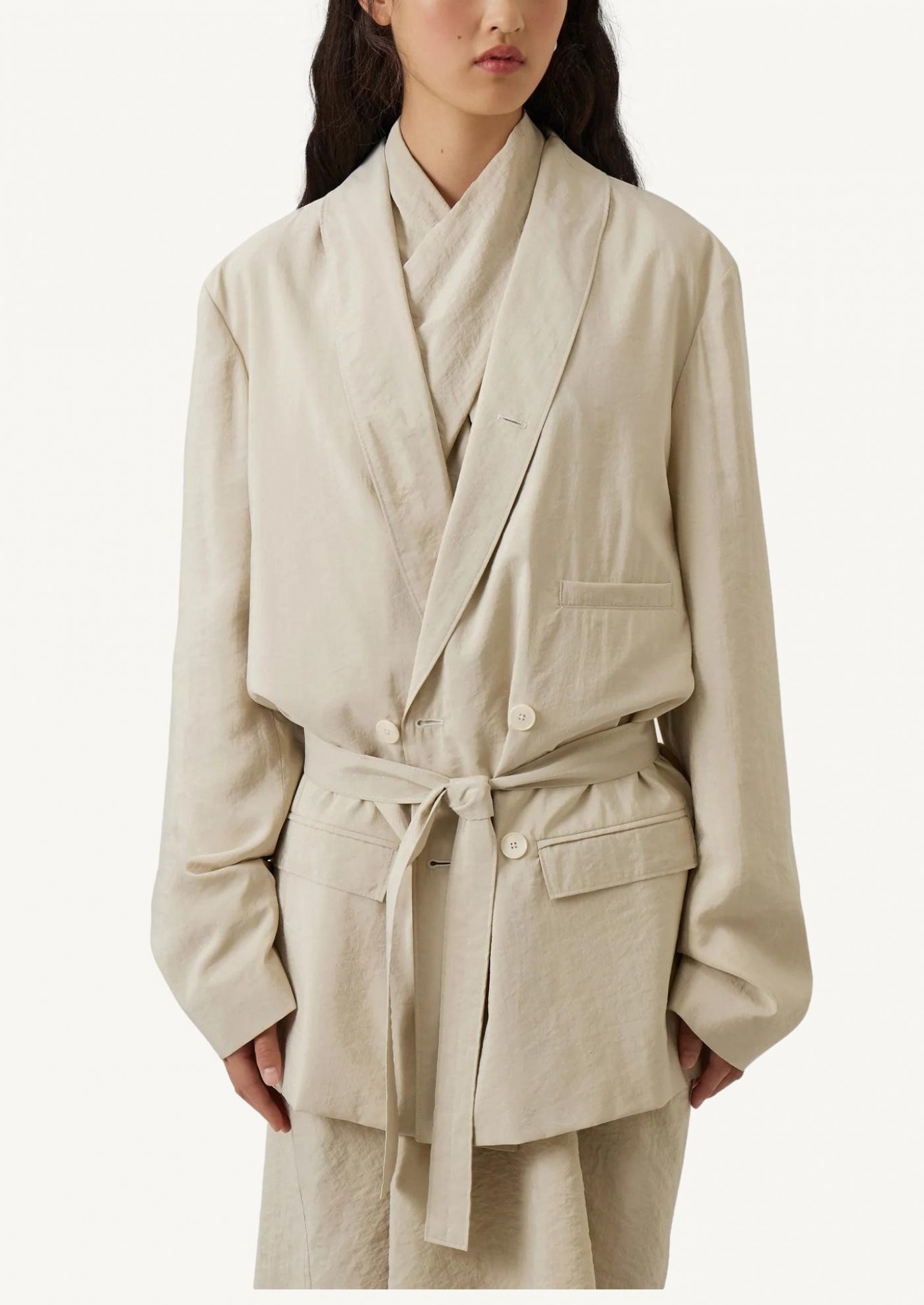 DOUBLE BREASTED BELTED JACKET