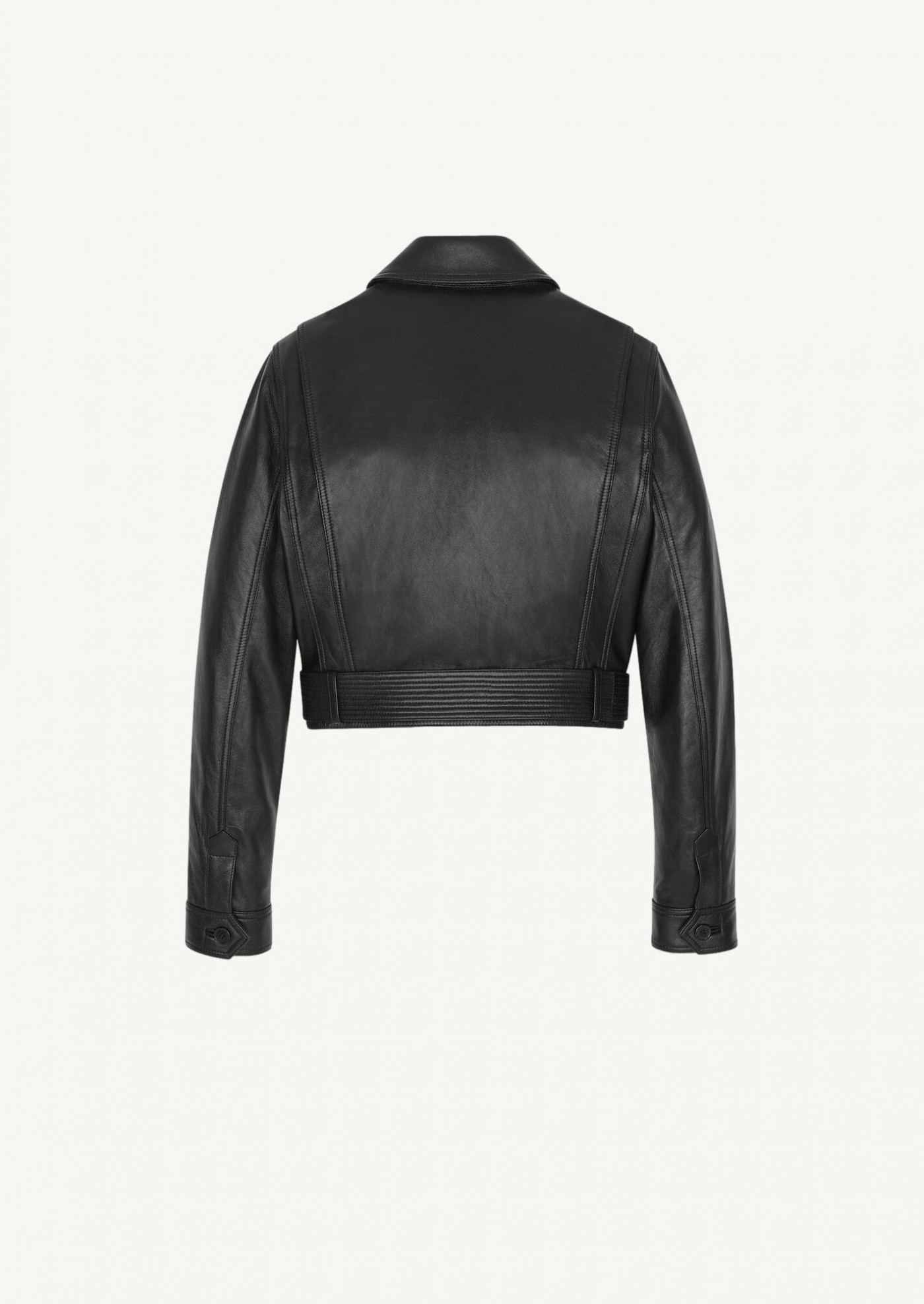 SHORT JACKET IN FULL GRAIN LAMB LEATHER