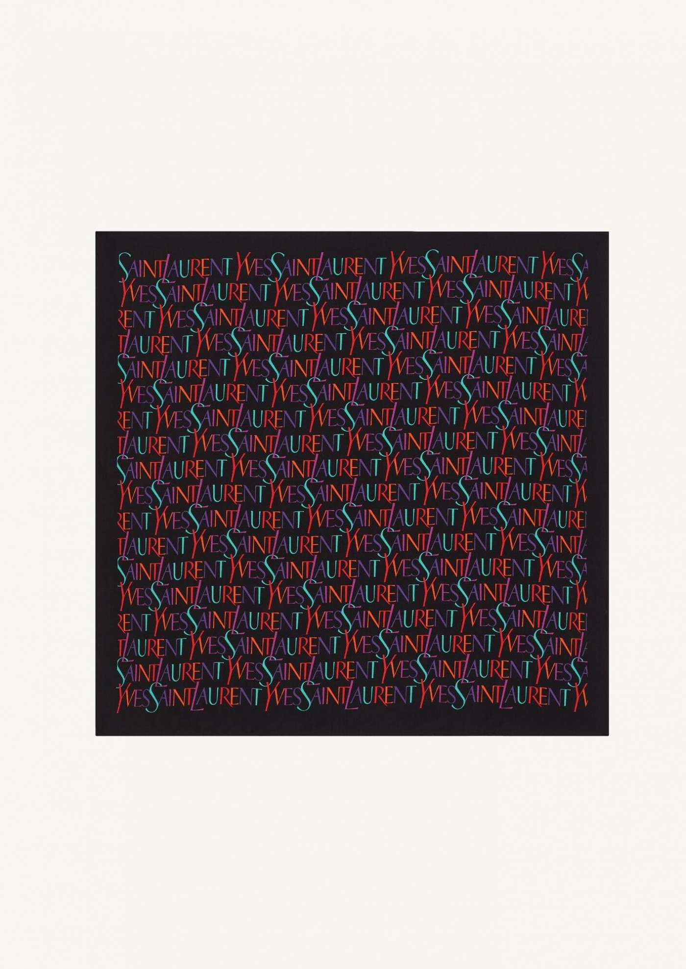 SQUARE BANDANA YSL IN SILK TWILL Saint Laurent Paris Département