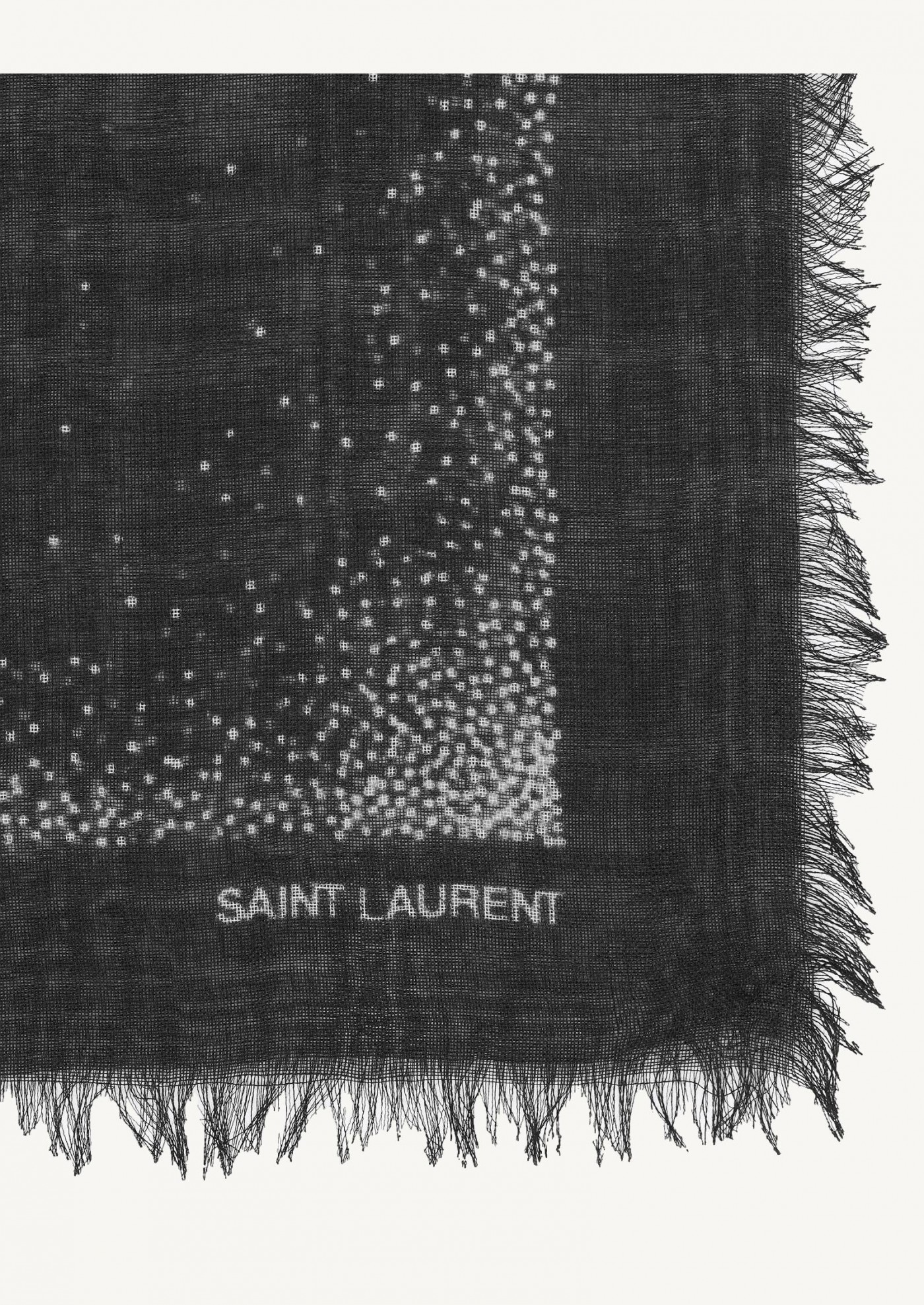 GRAND CARRÉ À POIS YSL EN MODAL ET CACHEMIRE
