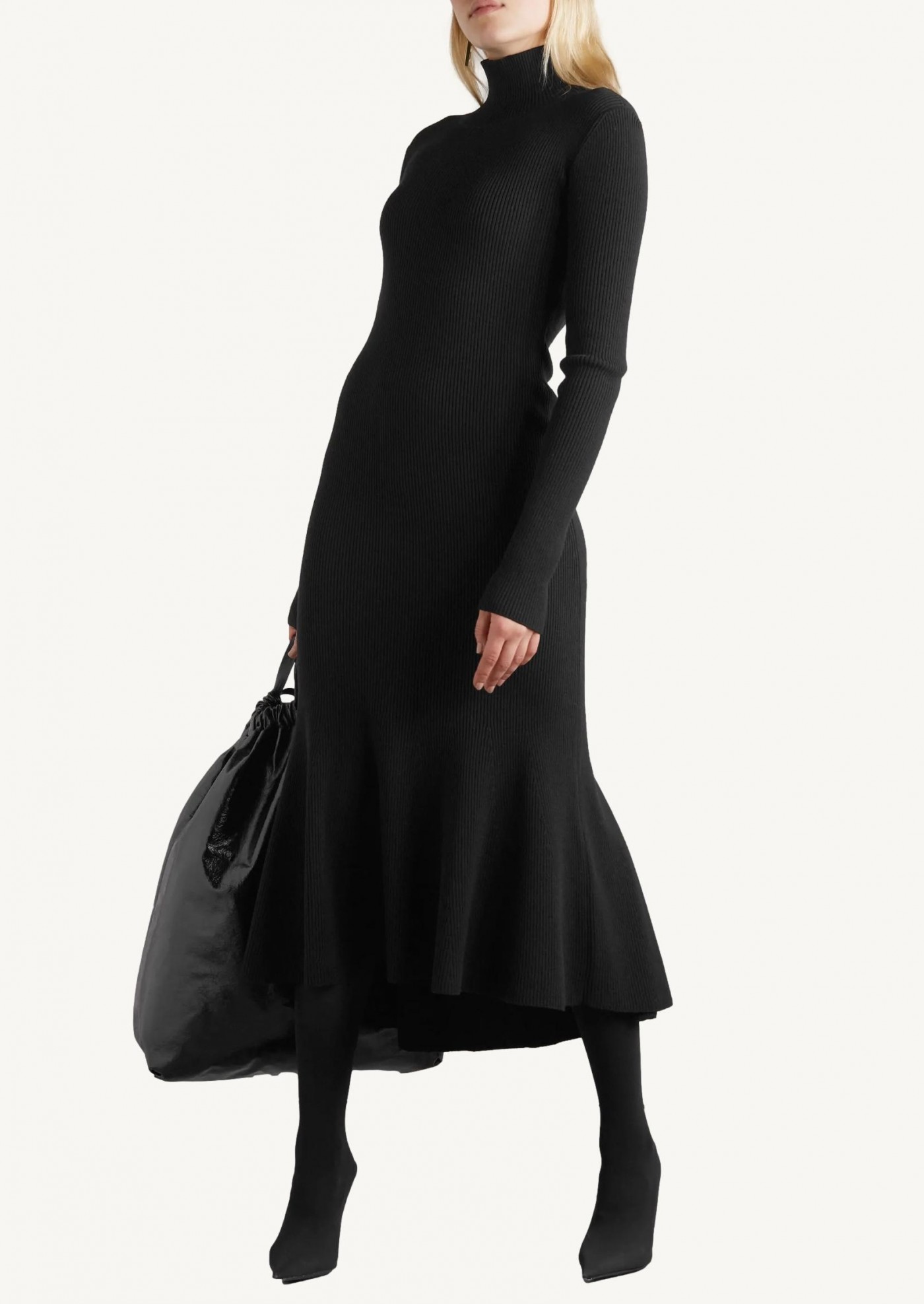 Robe midi en laine mélangée