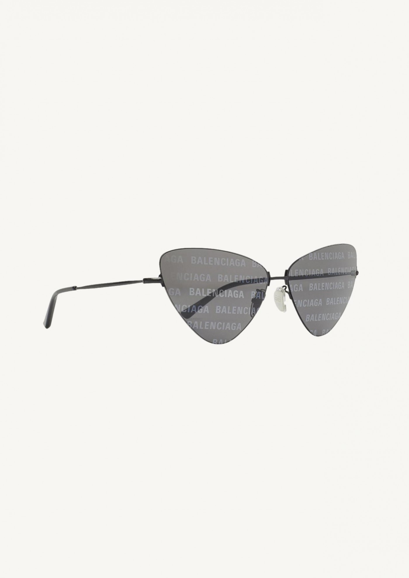 Invisile XXL Cat black metal sunglasses with black allover logo lenses