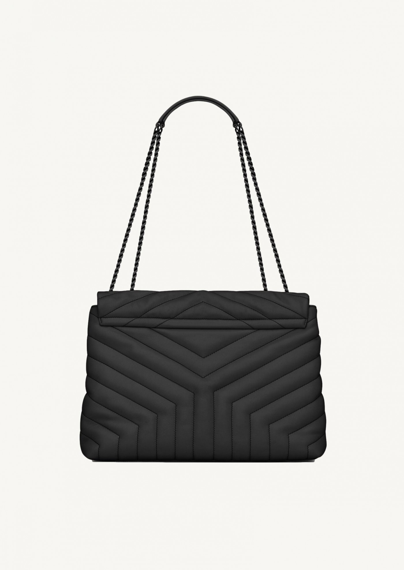 Loulou medium en cuir matelassé finitions noires