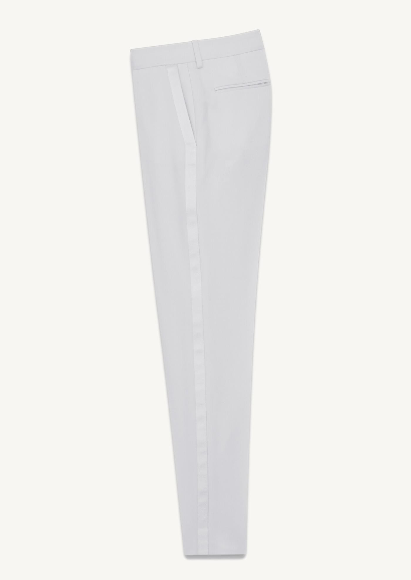 White powder grain tuxedo pants