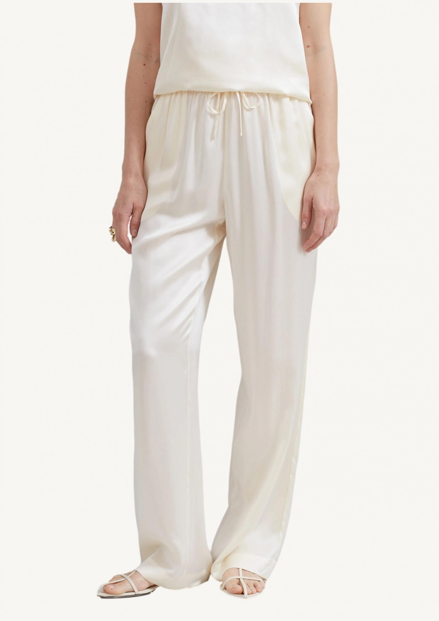 Pantalon Soma beige en soie