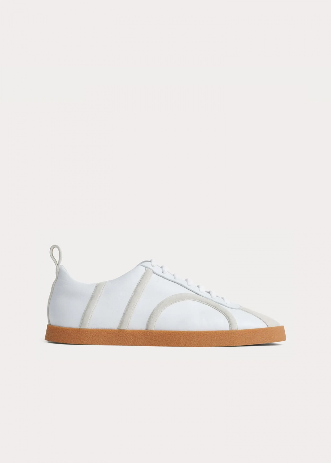 Sneaker en cuir blanc cassé