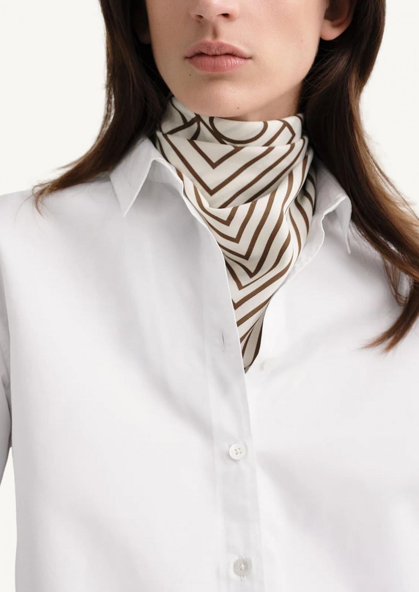Signature monogram silk scarf vanilla/mocha