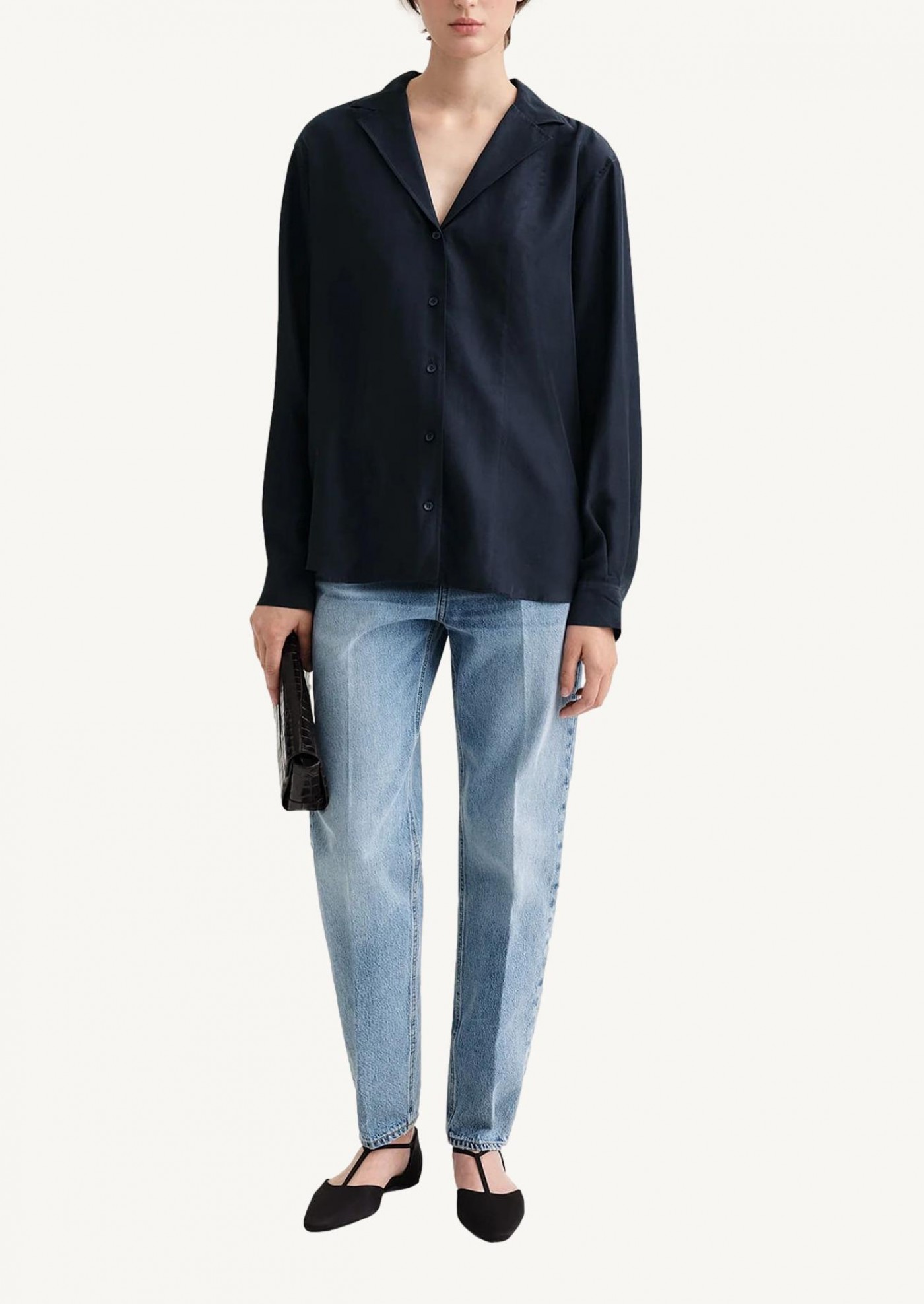 Chemise fluide bleu marine