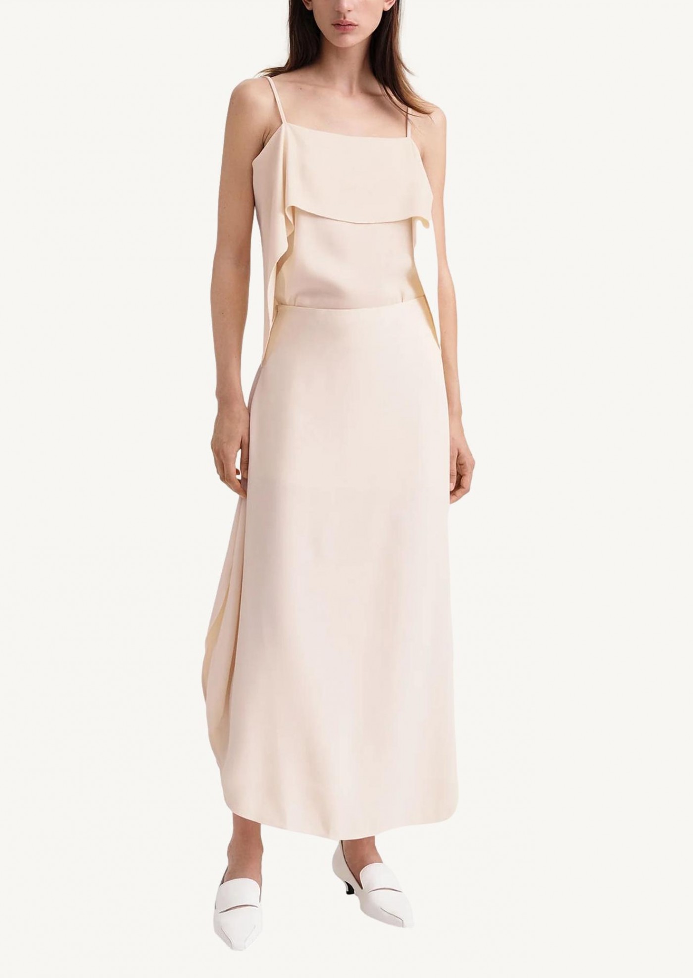 Jupe circulaire drapée rose