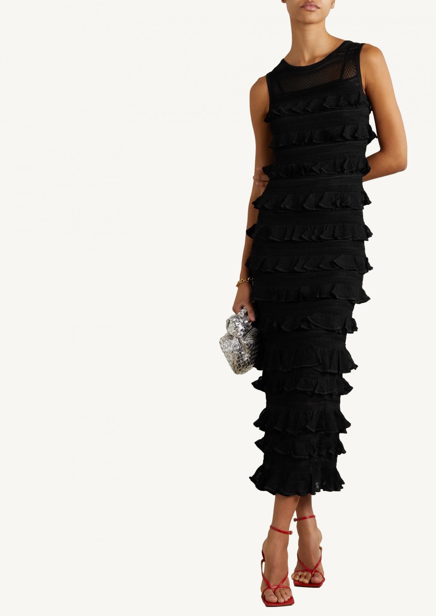 Black ruffle dress