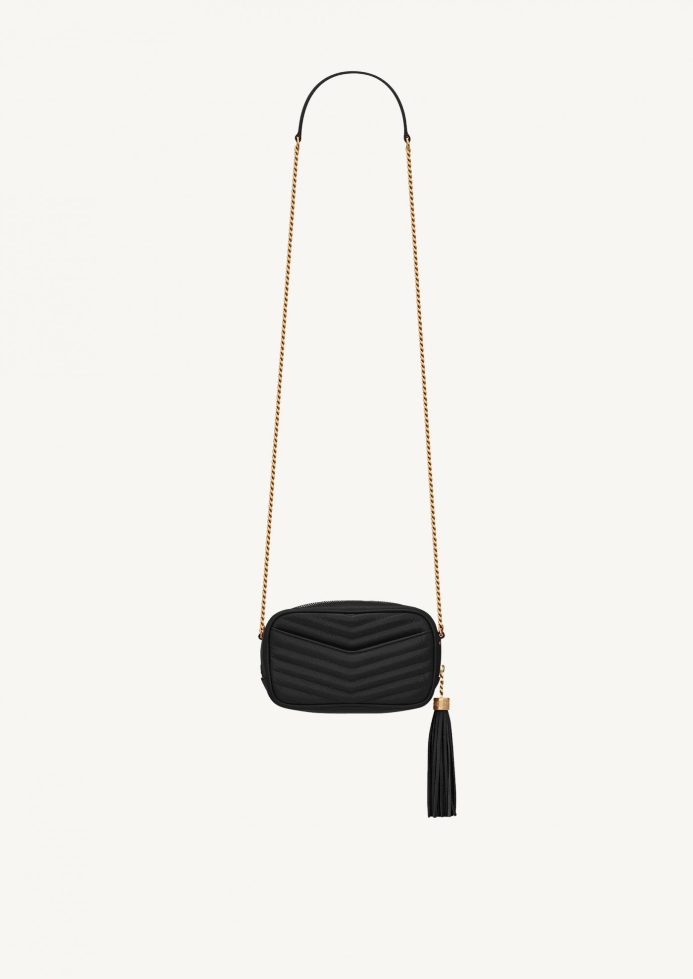 Mini lou in quilted leather embossed with black and gold powder grain