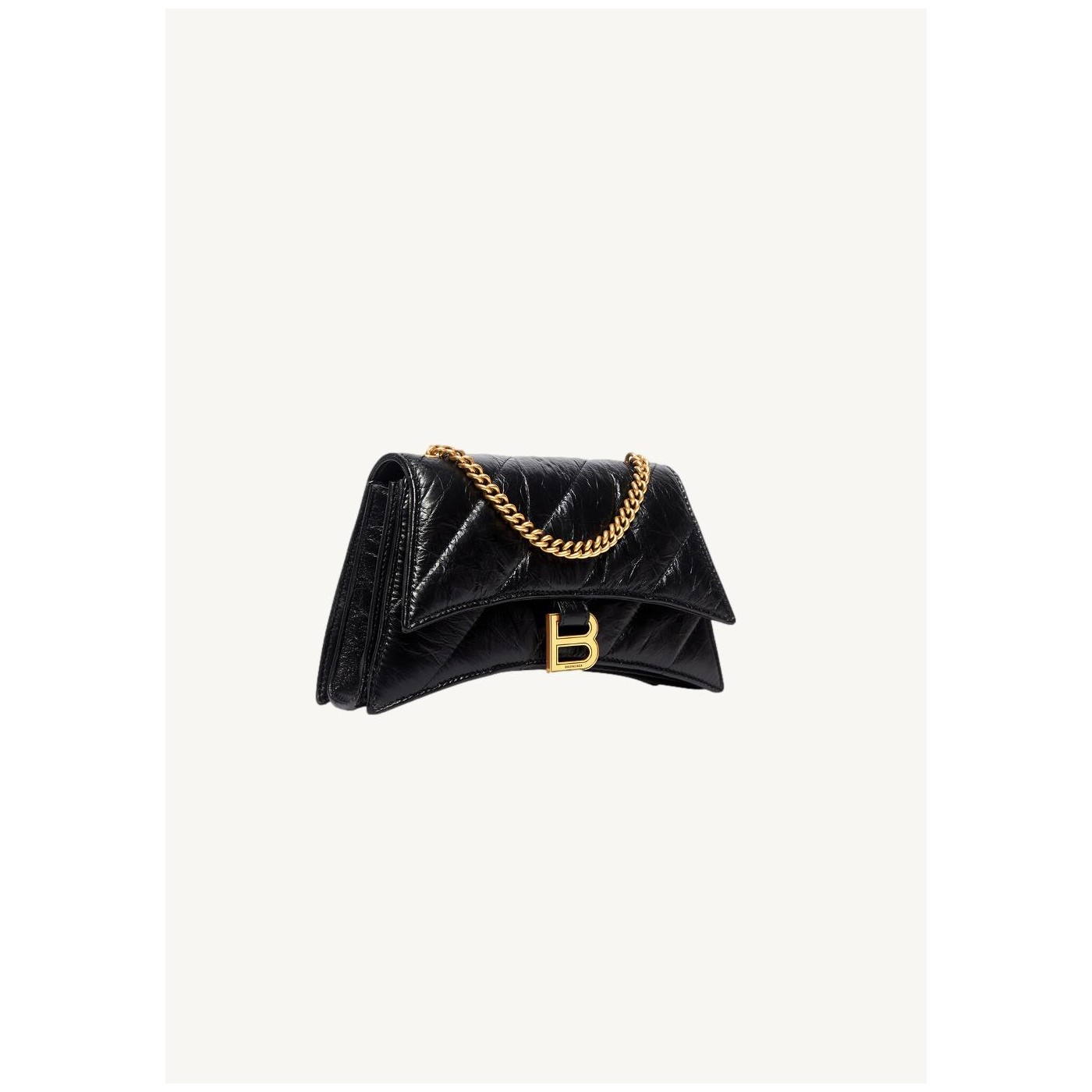 Sac Crush Chain XS noir finitions or