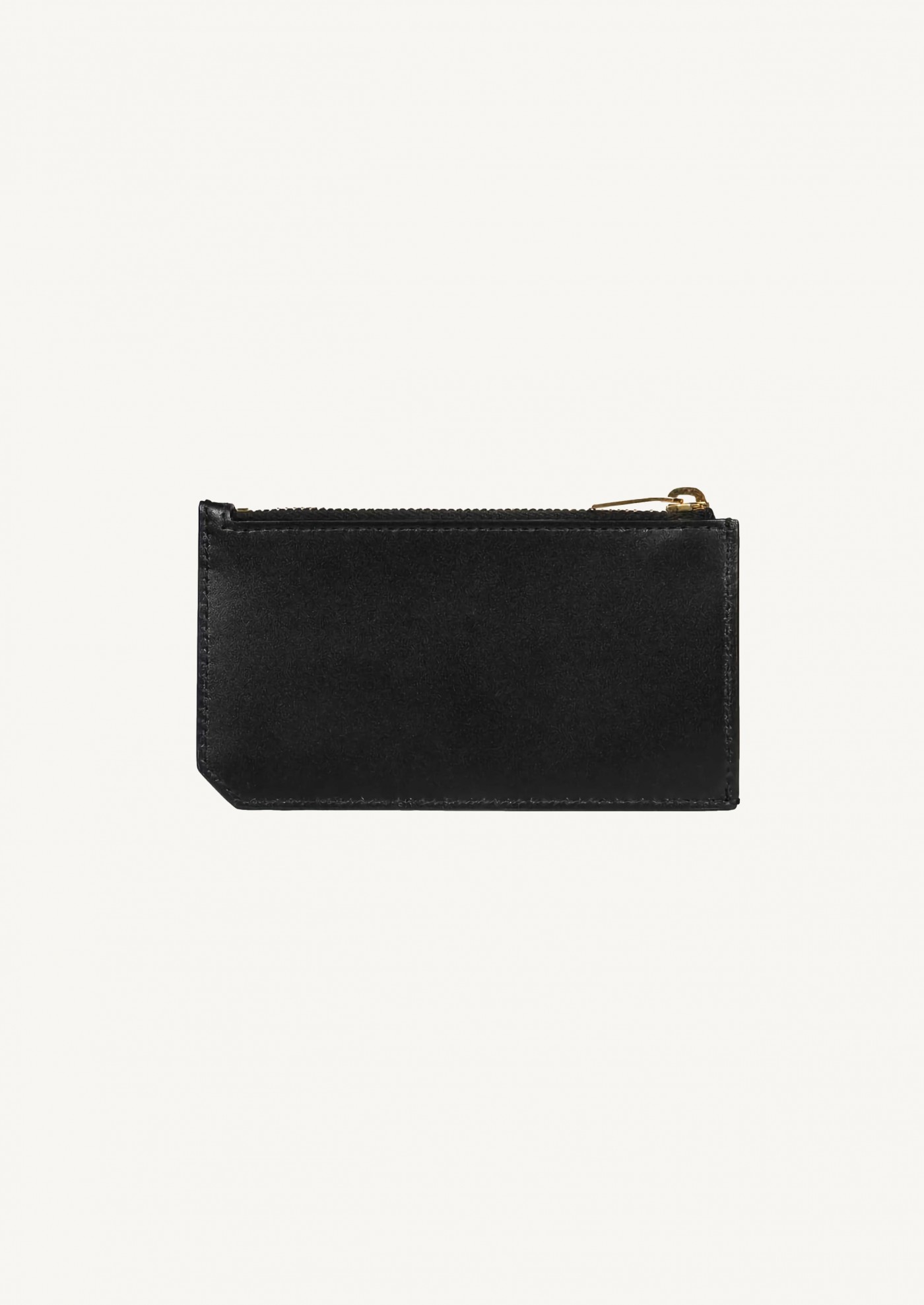 Zipped wallet with black logo plate
