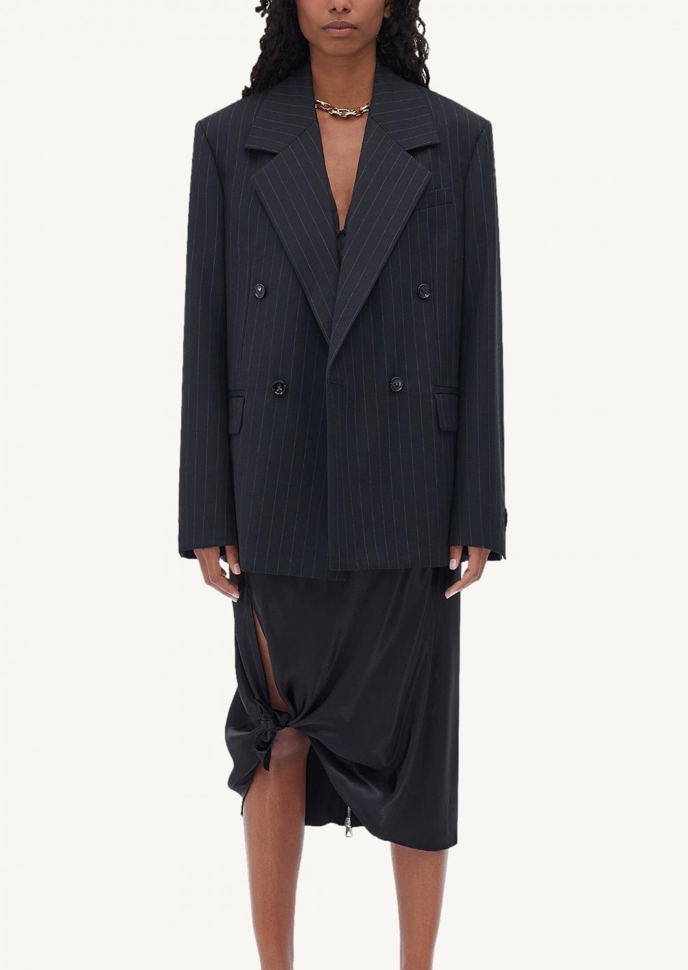 Wool Jacket and Shirt with fine stripes