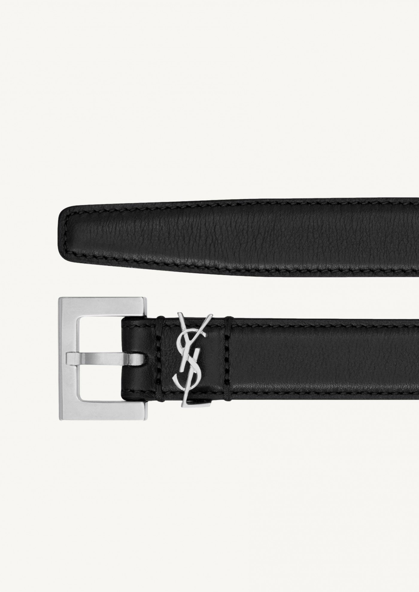 Cassandra fine black belt with silver finish