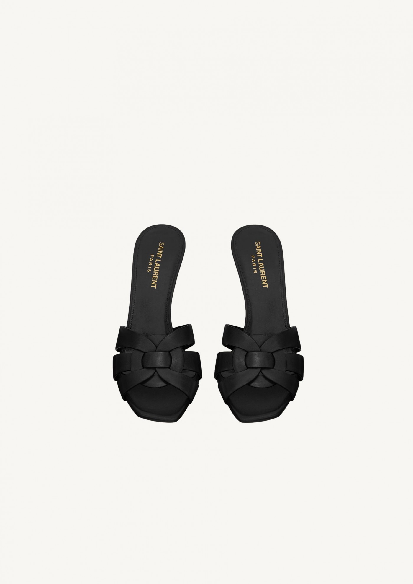 Black smooth leather Tributes mules