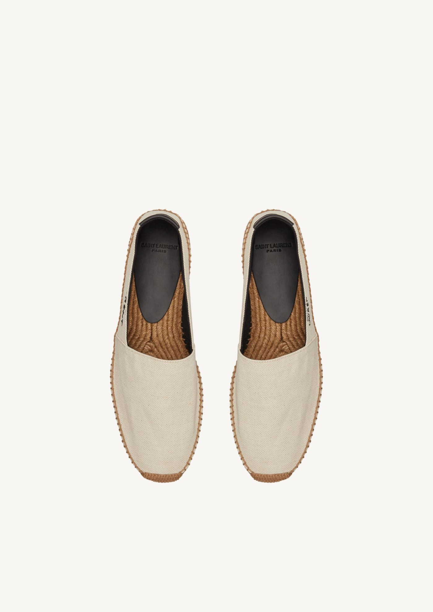 Canvas espadrilles embroidered ecru