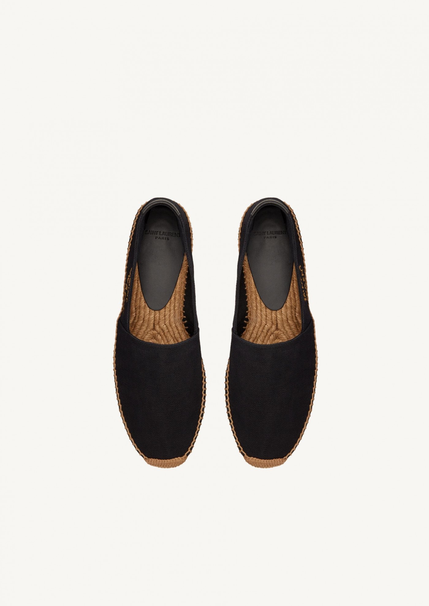 Black embroidered canvas espadrilles