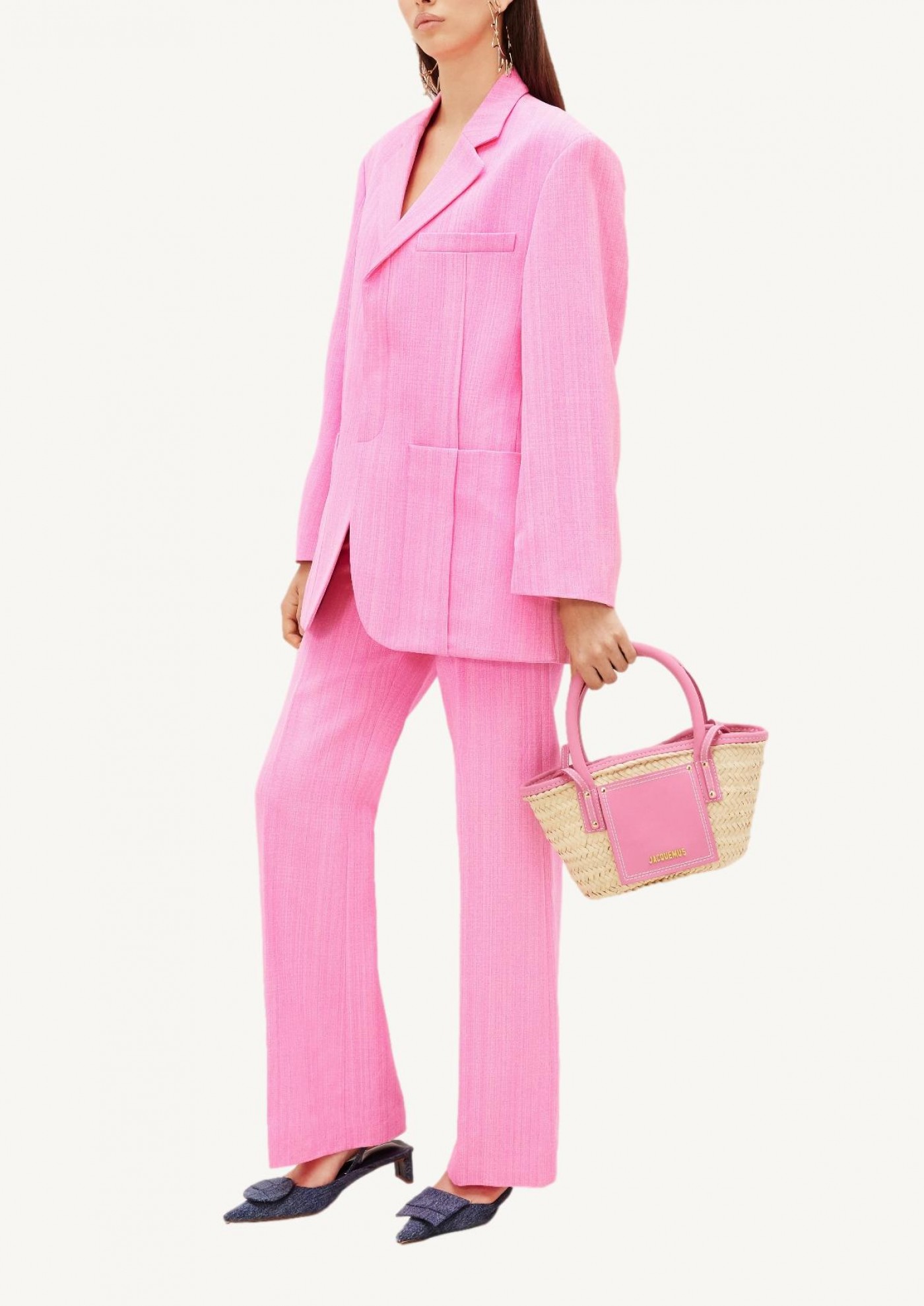 The small basket Soli dark pink