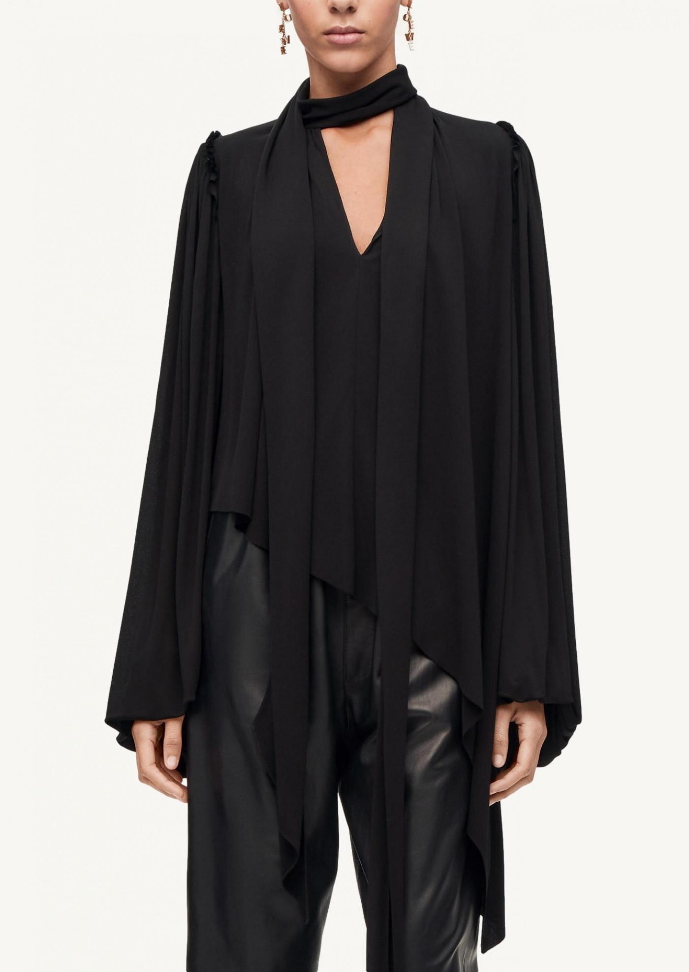 Top asymétrique en jersey de crêpe de viscose