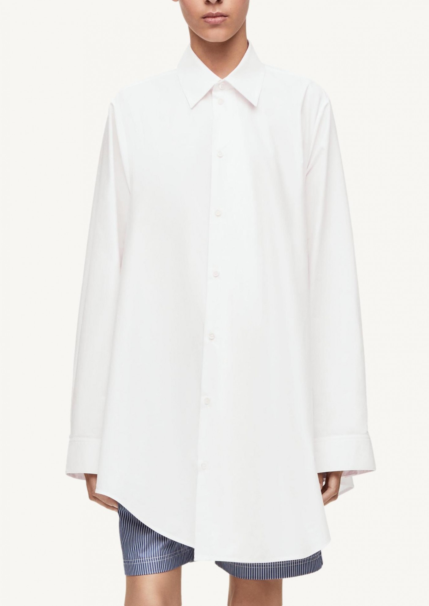 Trapeze shirt dress in cotton poplin