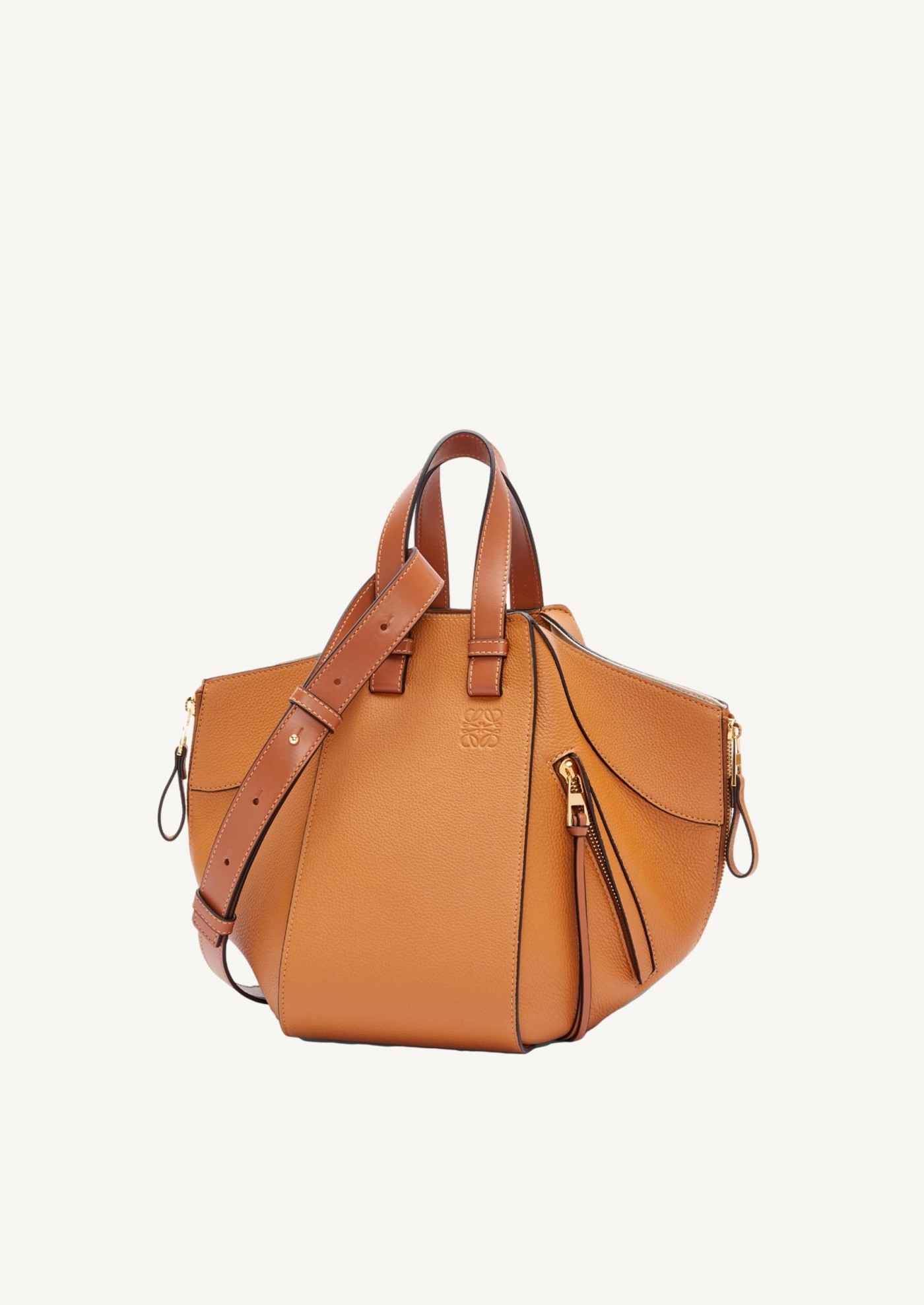 Small Hammock bag in soft grained calfskin Light Caramel