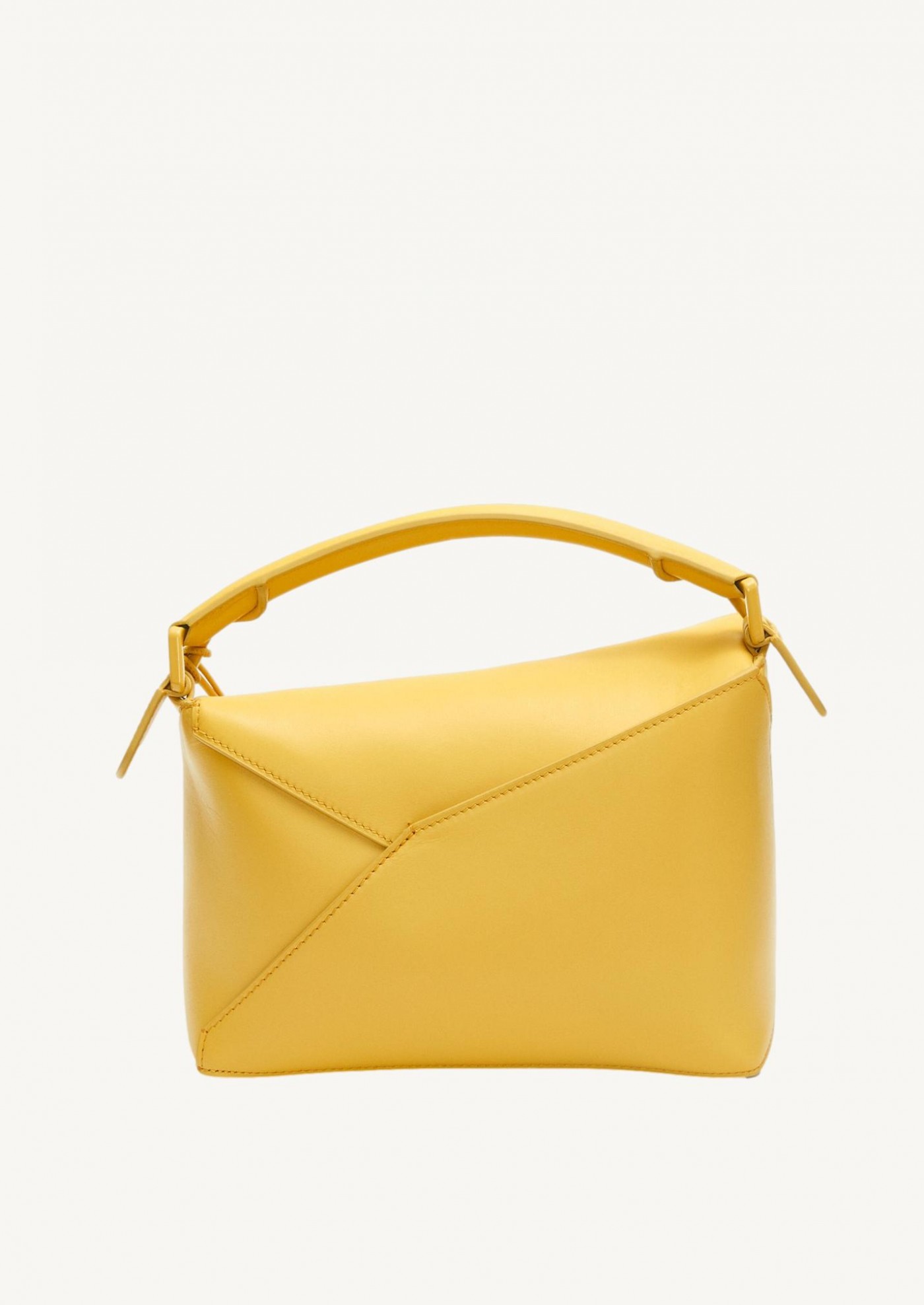 Petit sac Puzzle Edge en cuir de veau satiné yellow pale glaze