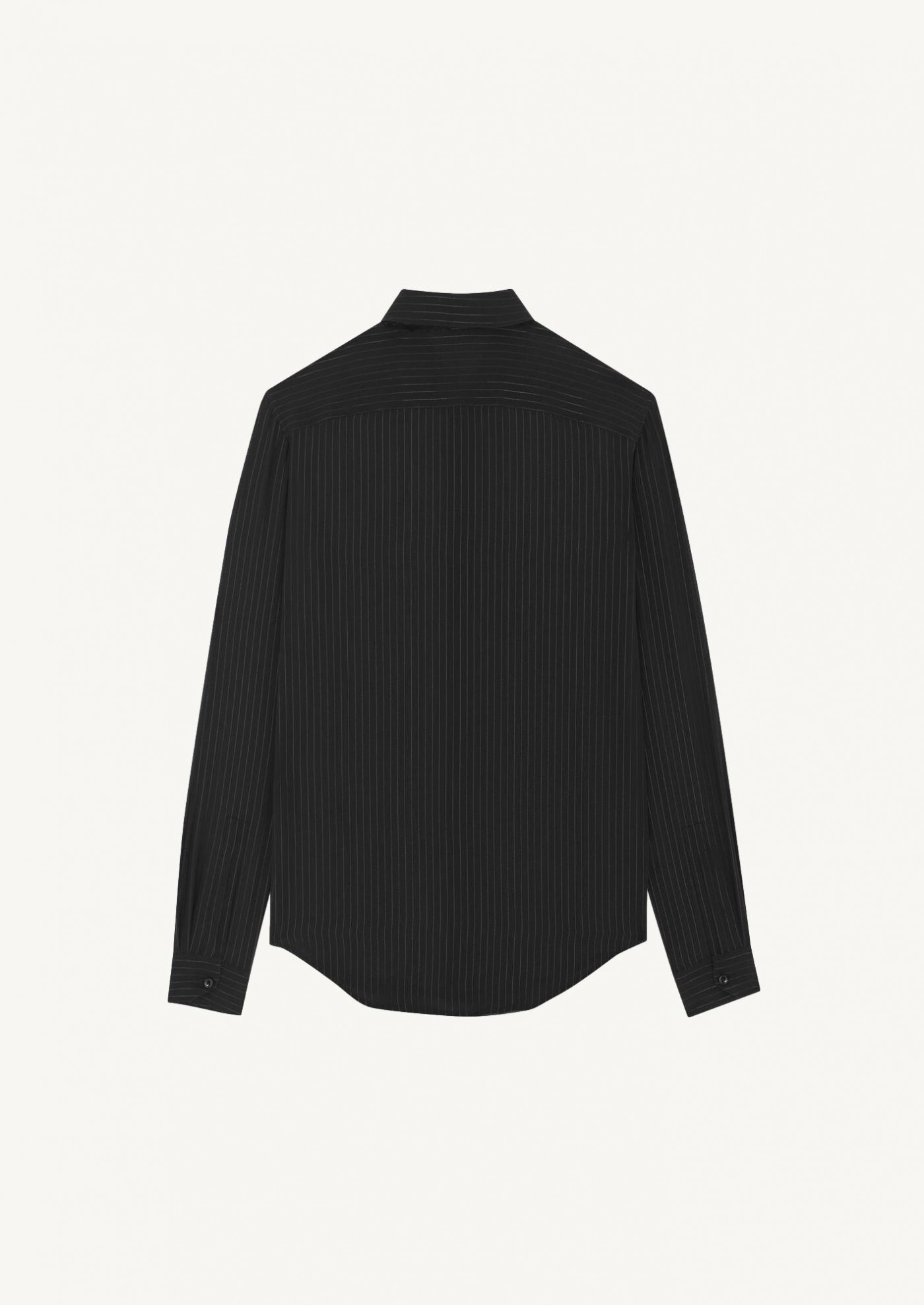 Chemise en soie à rayures lamées