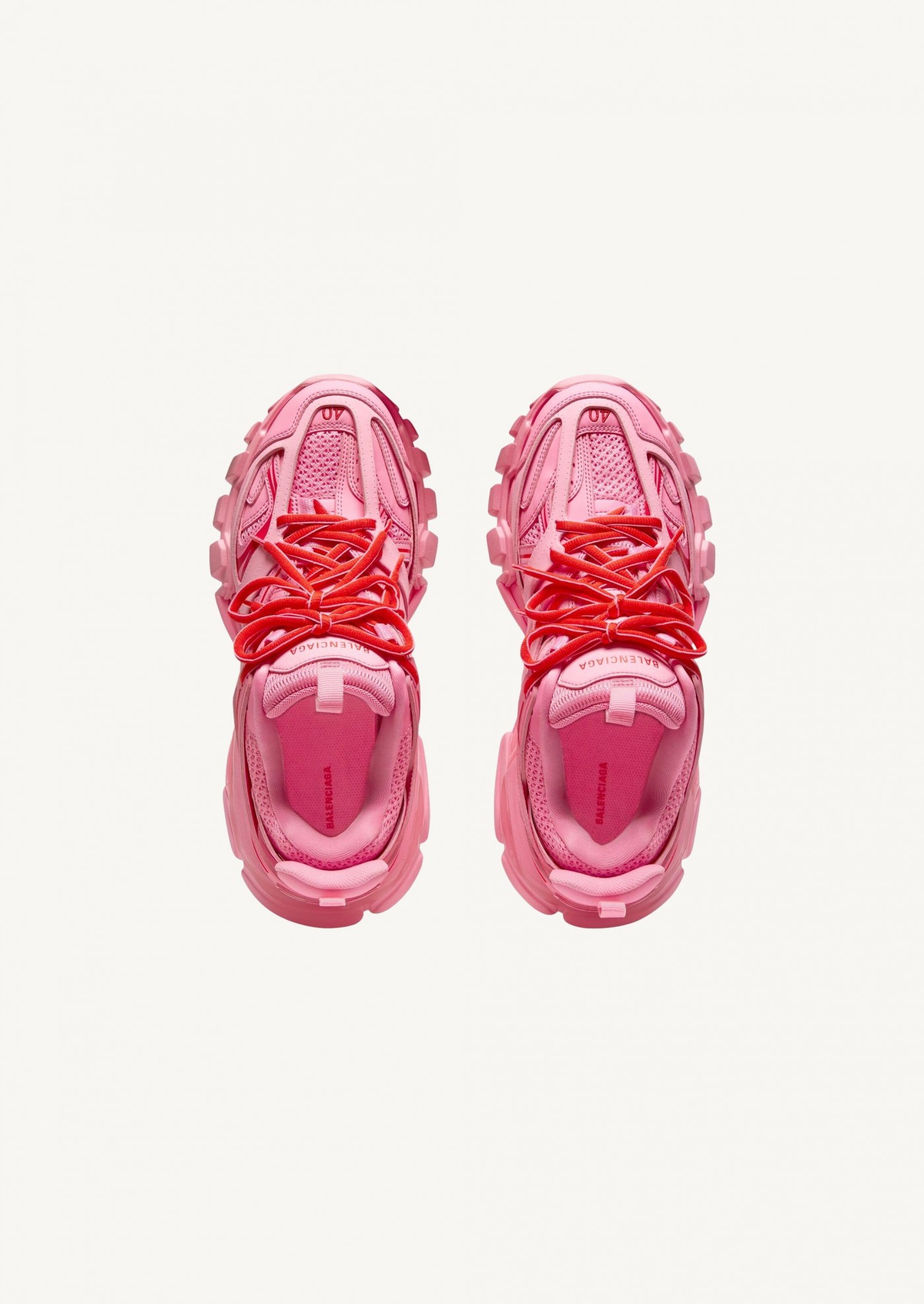 Sneaker track pour femme en rose fluo